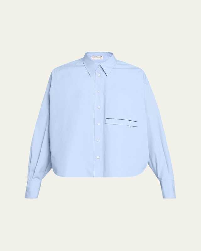 Monili Flap Pocket Poplin Button-Down Shirt